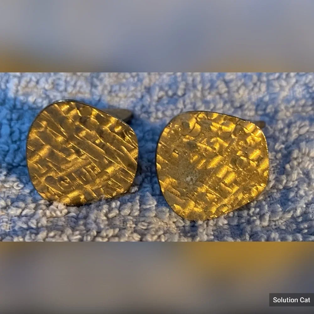 Mens Gold Tone Weave Cuff Links 1/2”